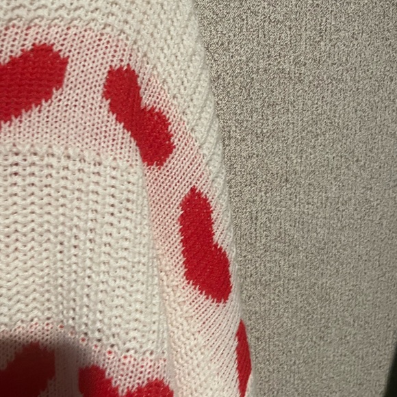 Jessica Simpson Red and White Heart Crew Neck Sweater - Picture 3 of 4